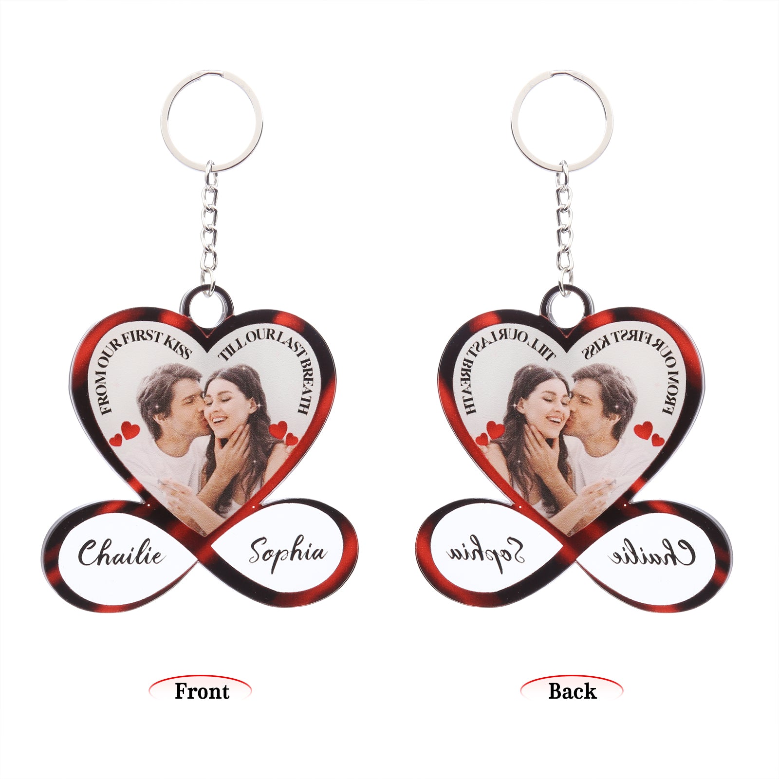 Christmas Decoration Custom Acrylic Heart Keychain