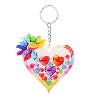 Christmas Decoration Custom Name Heart Keychain