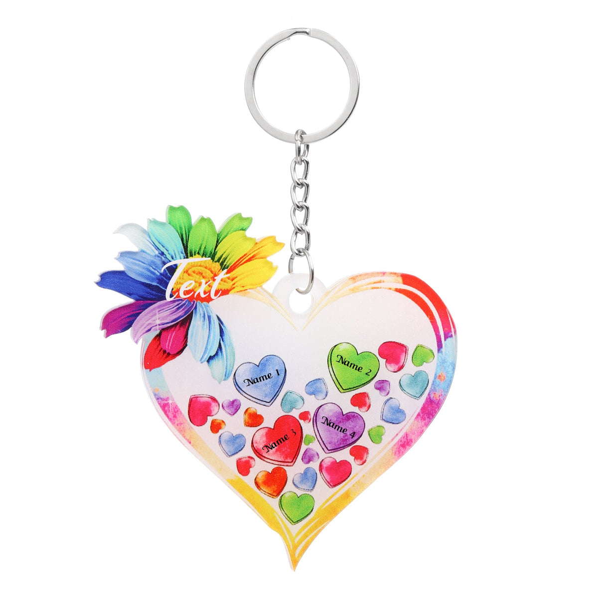 Christmas Decoration Custom Name Heart Keychain