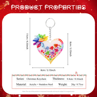Christmas Decoration Custom Name Heart Keychain