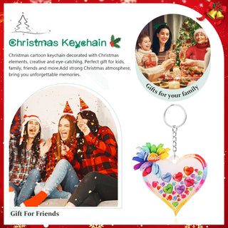 Christmas Decoration Custom Name Heart Keychain