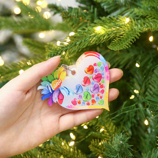 Christmas Decoration Custom Name Heart Keychain