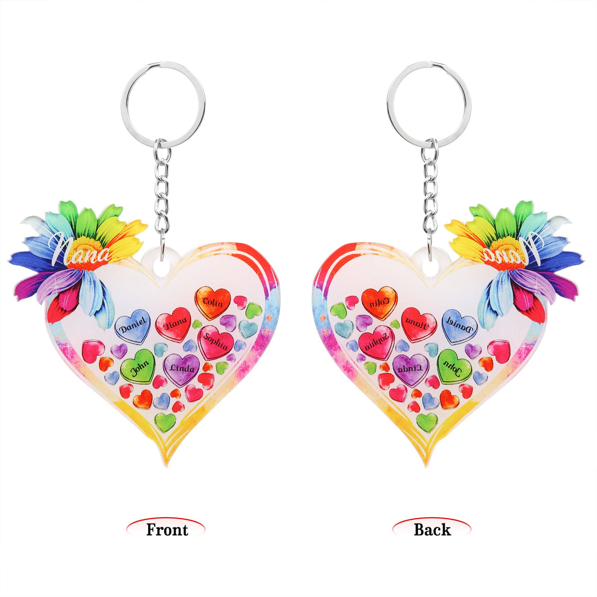 Christmas Decoration Custom Name Heart Keychain
