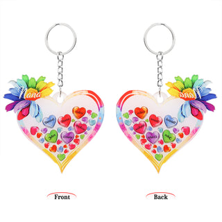Christmas Decoration Custom Name Heart Keychain