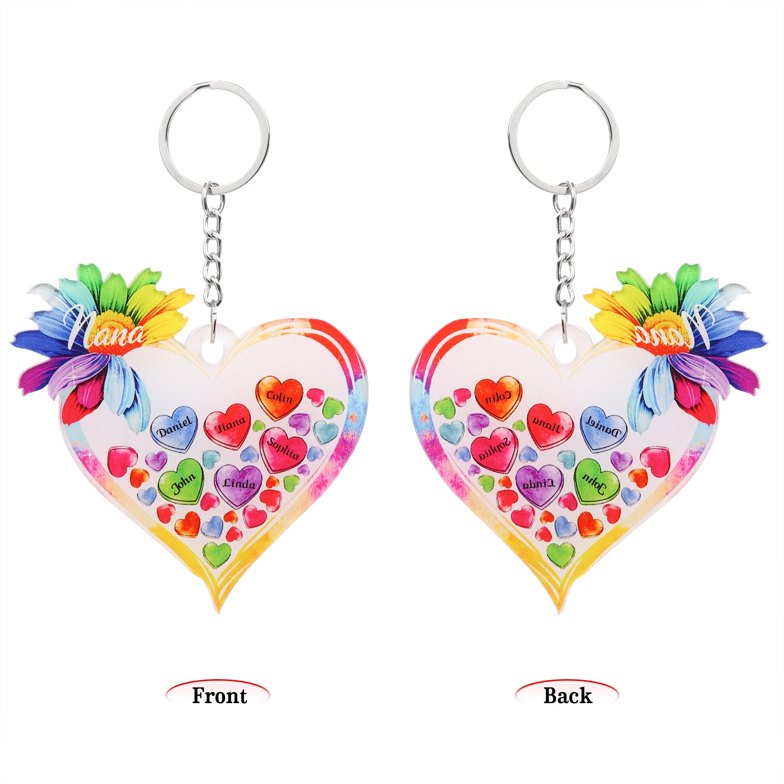 Christmas Decoration Custom Name Heart Keychain