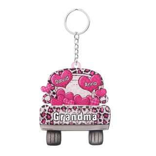 Christmas Decoration Custom Name Car Heart Keychain