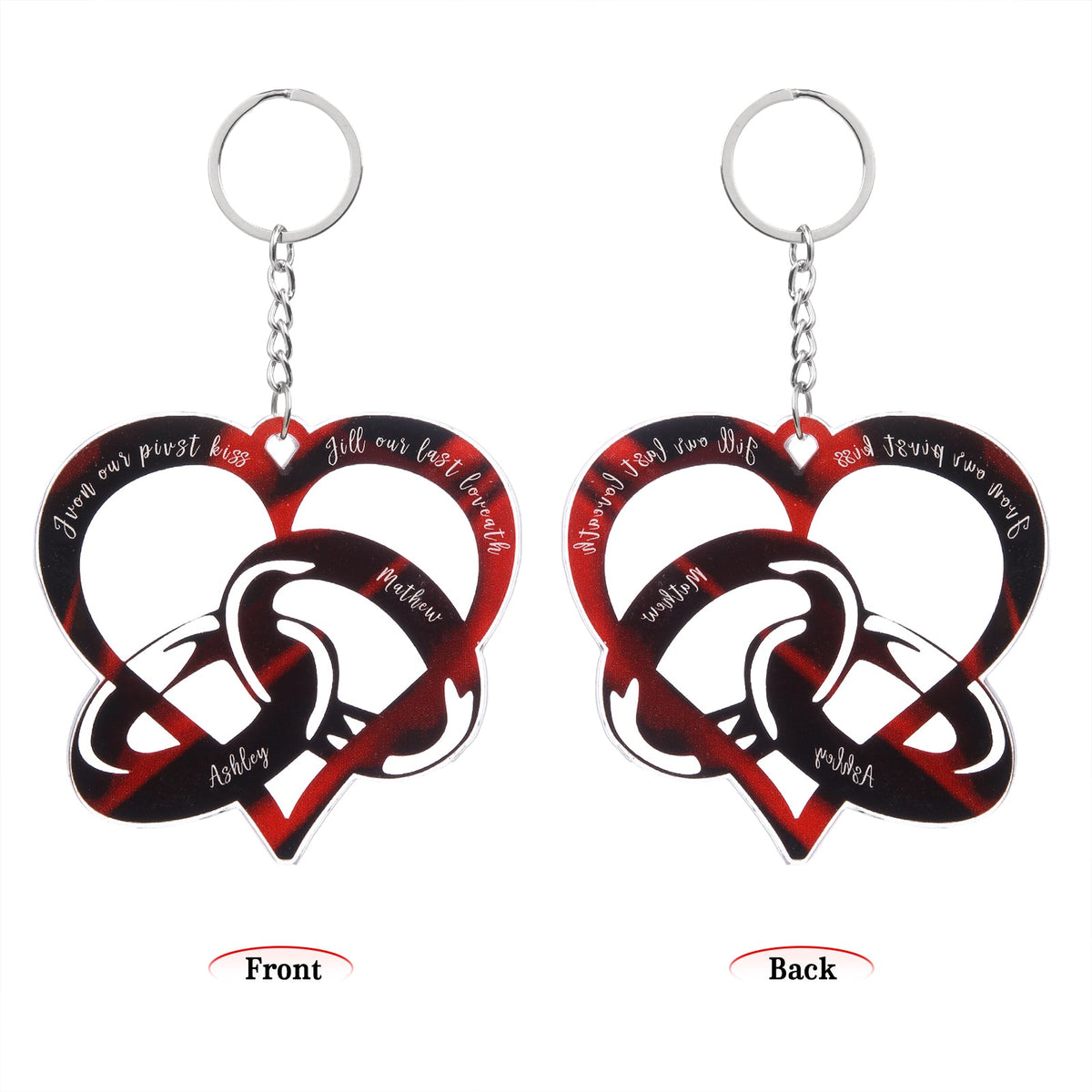 Christmas Decoration Custom Acrylic Heart Keychain