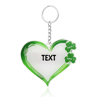 Christmas Decoration Custom Acrylic Name Heart Keychain