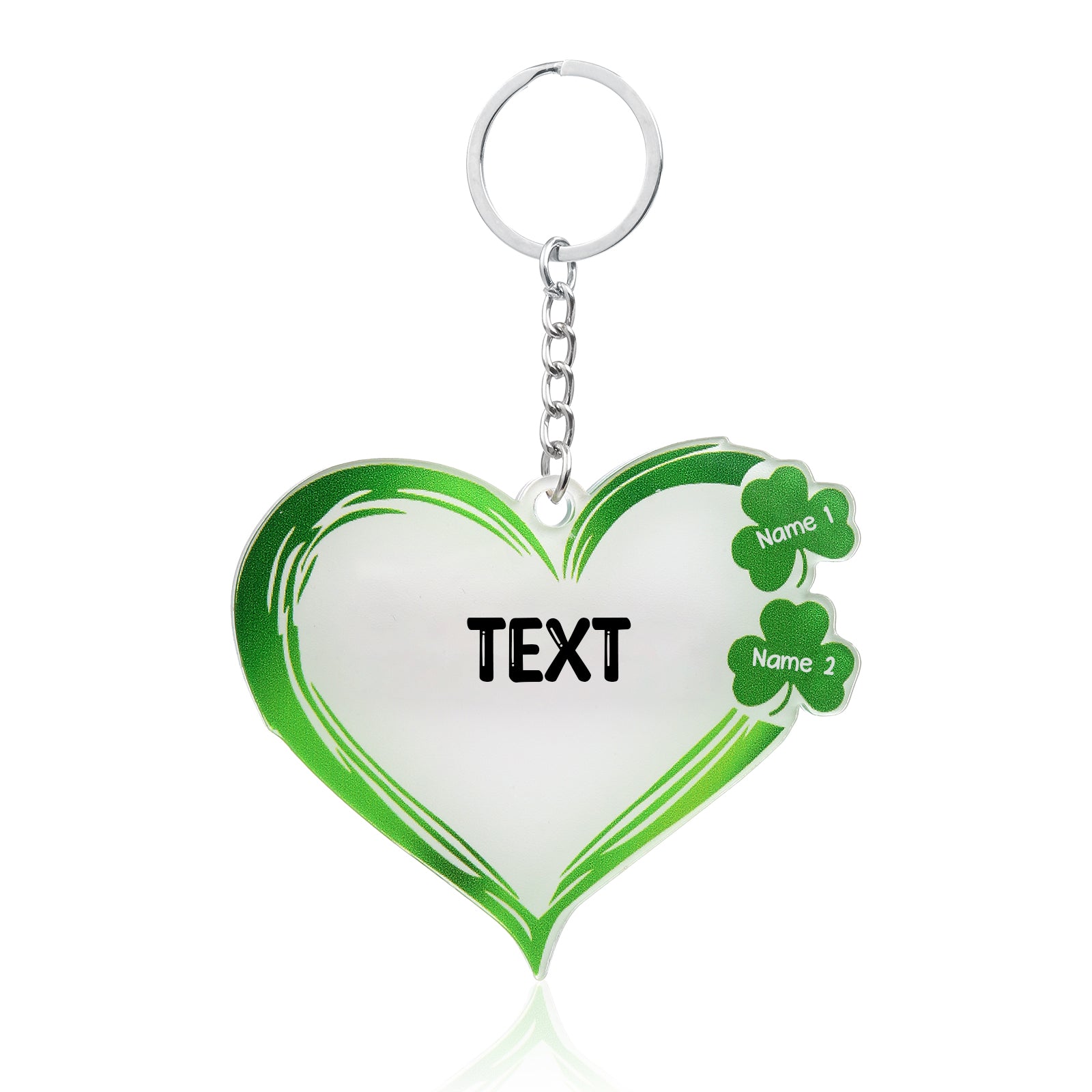 Christmas Decoration Custom Acrylic Name Heart Keychain