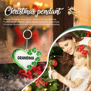 Christmas Decoration Custom Acrylic Name Heart Keychain