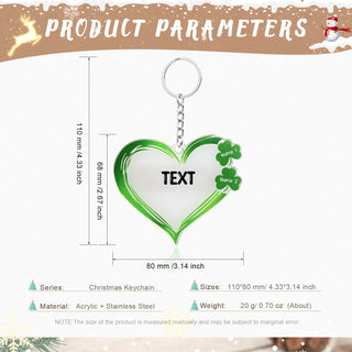 Christmas Decoration Custom Acrylic Name Heart Keychain