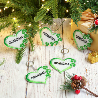 Christmas Decoration Custom Acrylic Name Heart Keychain