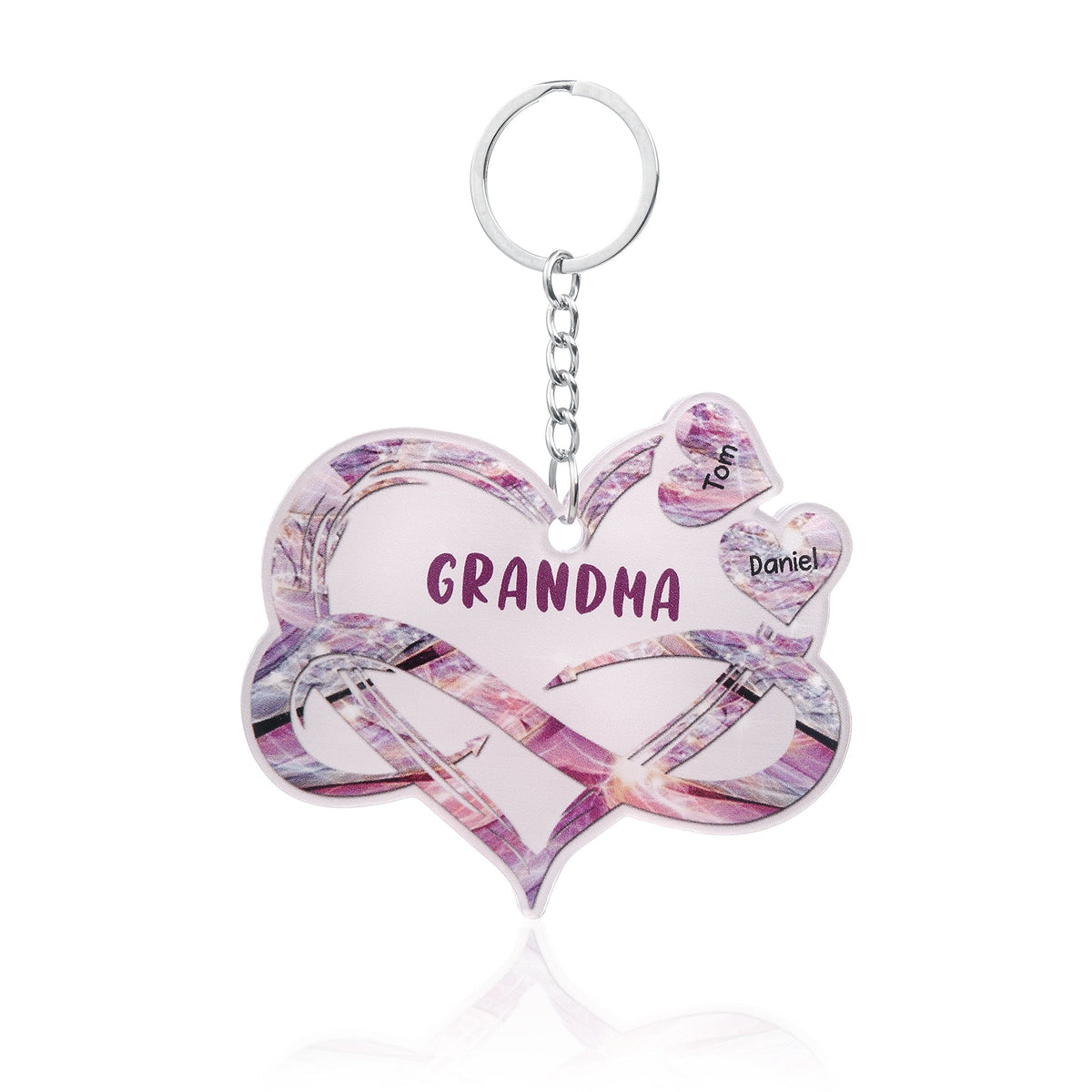 Christmas Decoration Custom Acrylic Name Heart Keychain