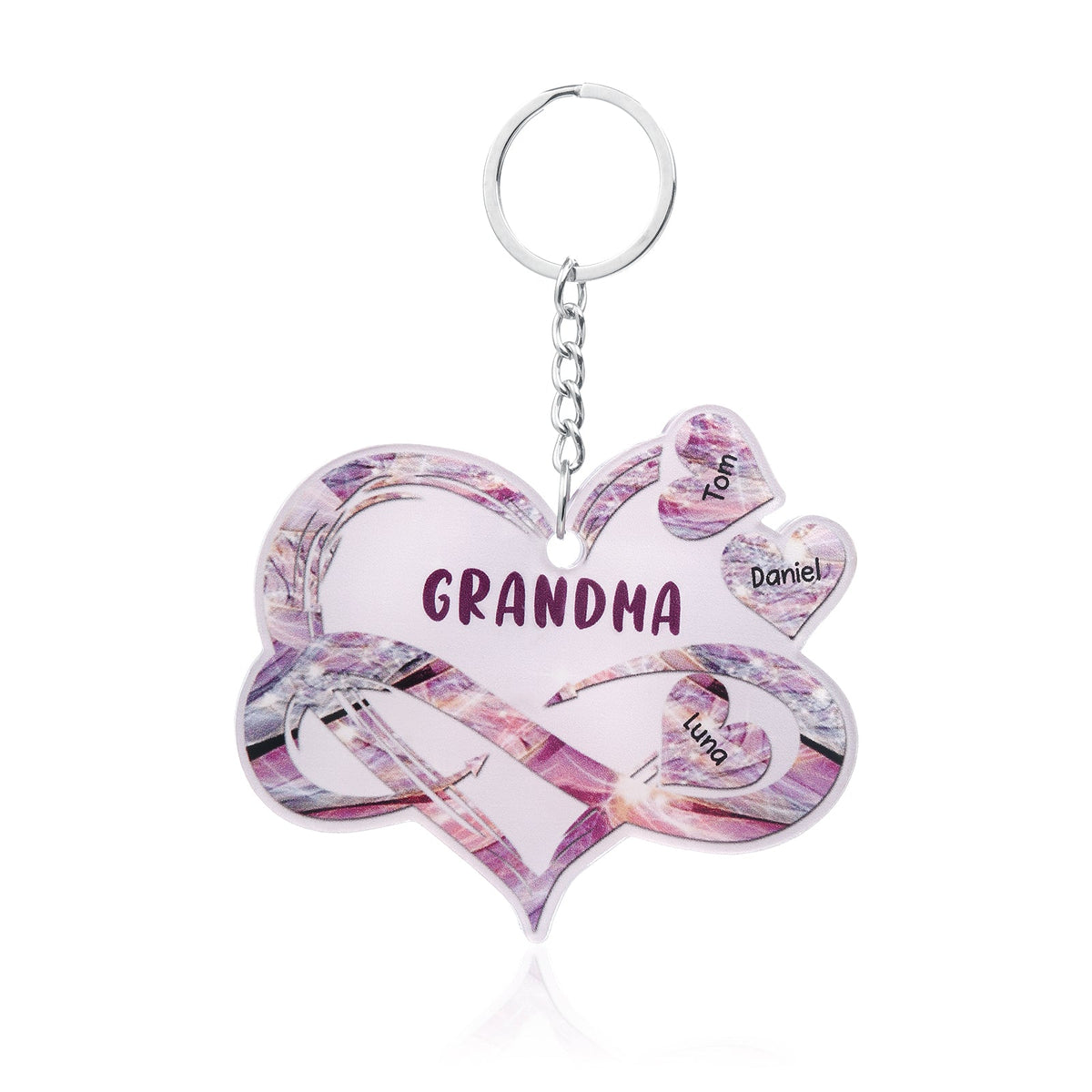 Christmas Decoration Custom Acrylic Name Heart Keychain