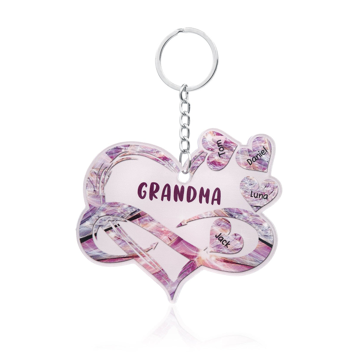 Christmas Decoration Custom Acrylic Name Heart Keychain