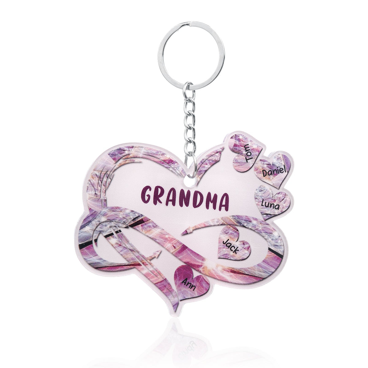 Christmas Decoration Custom Acrylic Name Heart Keychain