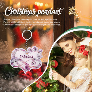 Christmas Decoration Custom Acrylic Name Heart Keychain