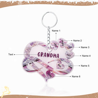 Christmas Decoration Custom Acrylic Name Heart Keychain