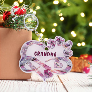 Christmas Decoration Custom Acrylic Name Heart Keychain