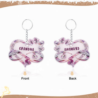 Christmas Decoration Custom Acrylic Name Heart Keychain