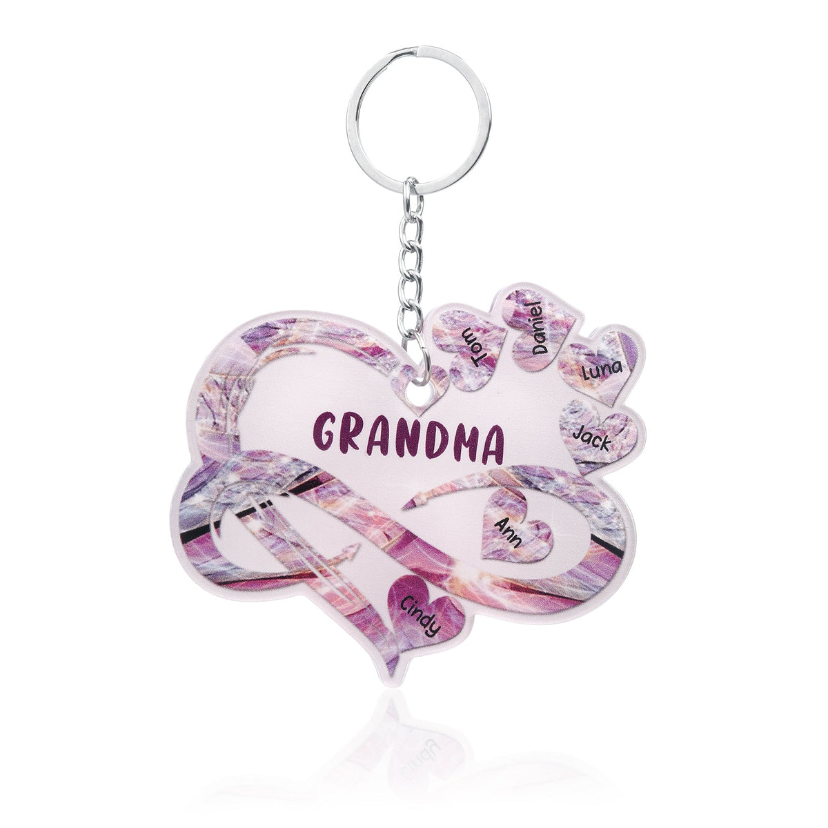 Christmas Decoration Custom Acrylic Name Heart Keychain