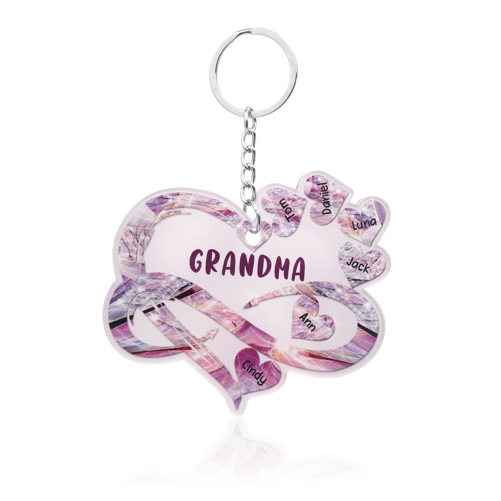 Christmas Decoration Custom Acrylic Name Heart Keychain