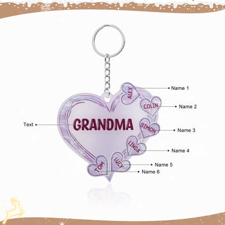 Christmas Decoration Custom Acrylic Name Heart Keychain