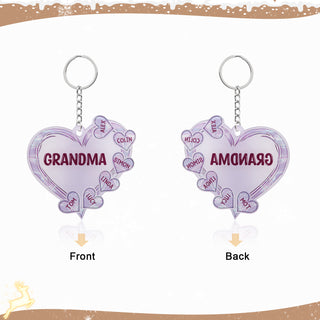 Christmas Decoration Custom Acrylic Name Heart Keychain