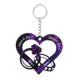 Christmas Decoration Custom Acrylic Name Heart Keychain