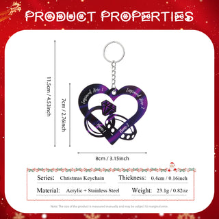 Christmas Decoration Custom Acrylic Name Heart Keychain