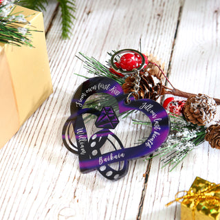 Christmas Decoration Custom Acrylic Name Heart Keychain