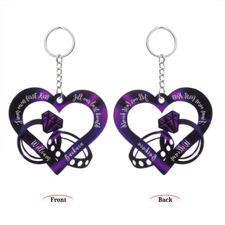 Christmas Decoration Custom Acrylic Name Heart Keychain