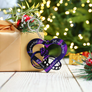 Christmas Decoration Custom Acrylic Name Heart Keychain