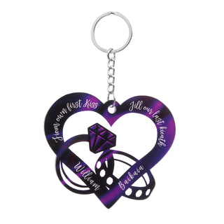 Christmas Decoration Custom Acrylic Name Heart Keychain