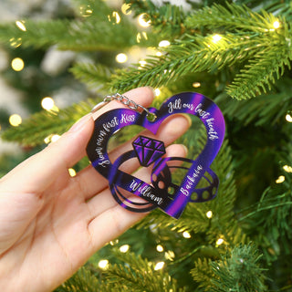 Christmas Decoration Custom Acrylic Name Heart Keychain