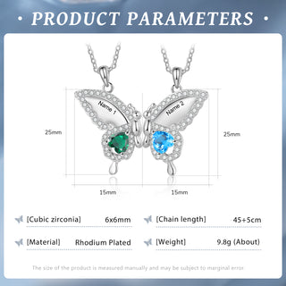 Custom Birthstone Butterfly Necklace
