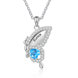 Custom Birthstone Butterfly Necklace