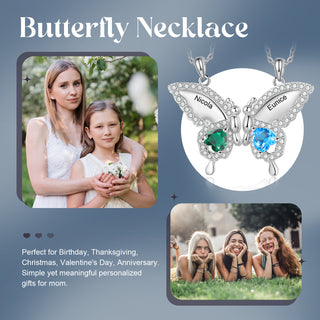 Custom Birthstone Butterfly Necklace