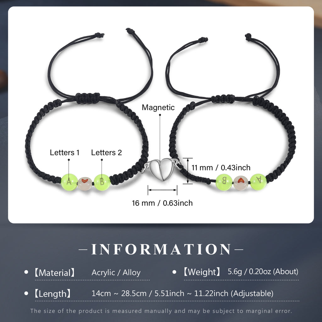 Custom Letter Heart Shaped Bracelet