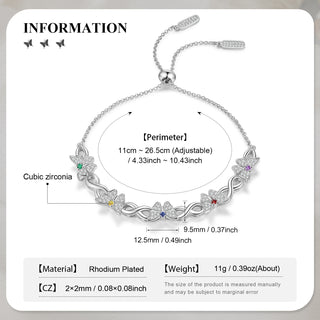 Custom Birthstone Butterfly Bracelet