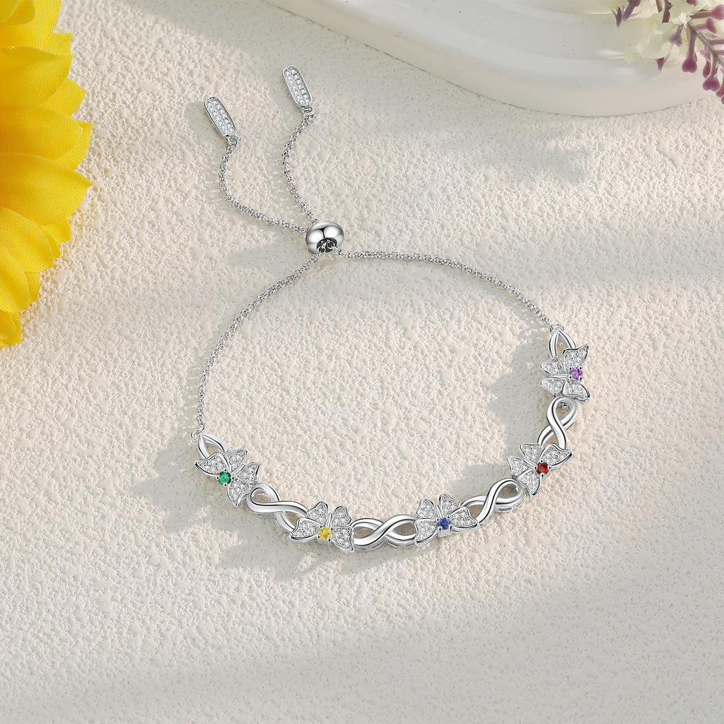 Custom Birthstone Butterfly Bracelet