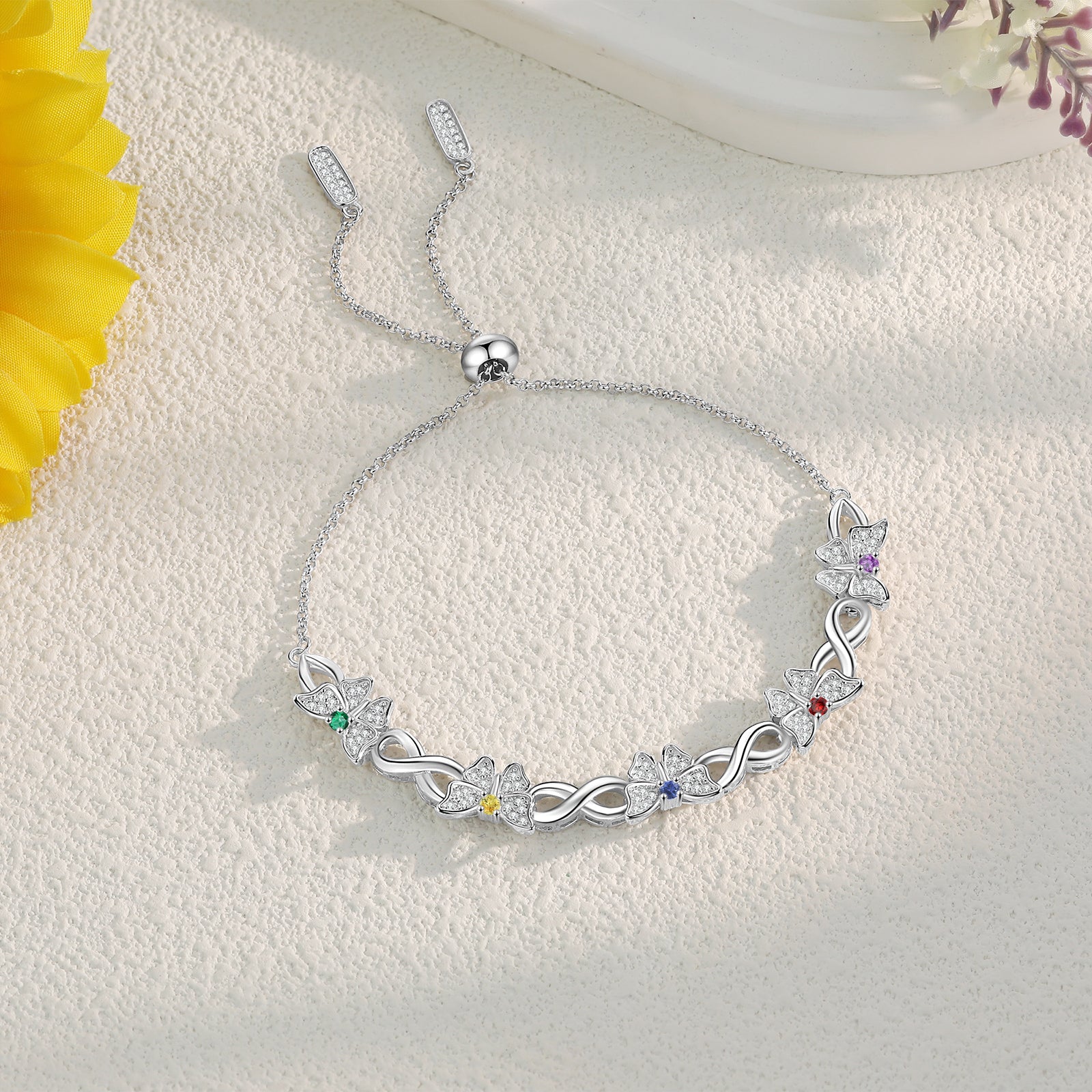 Custom Birthstone Butterfly Bracelet
