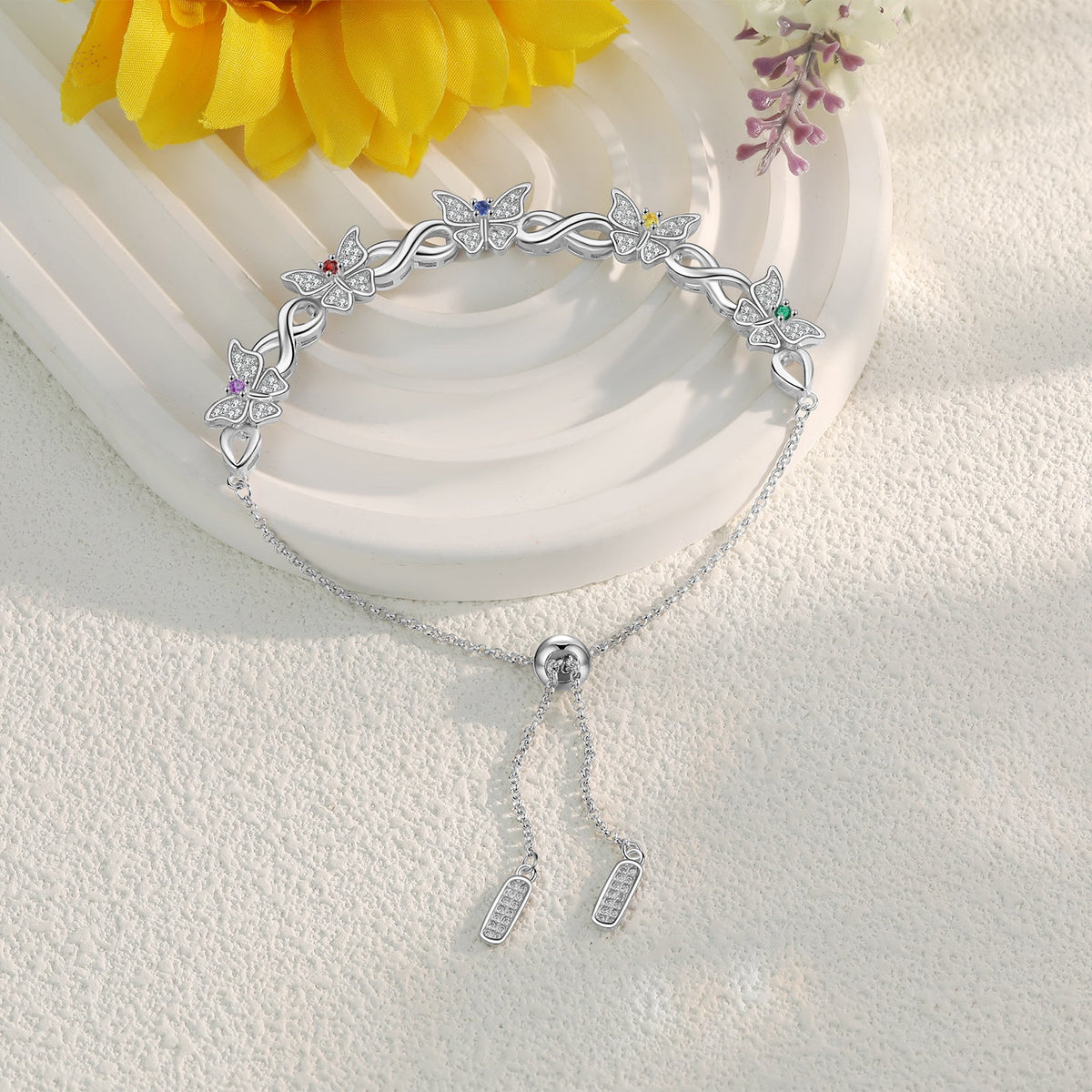 Custom Birthstone Butterfly Bracelet