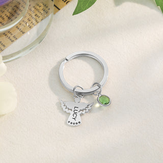 Custom Name Angel Keychain
