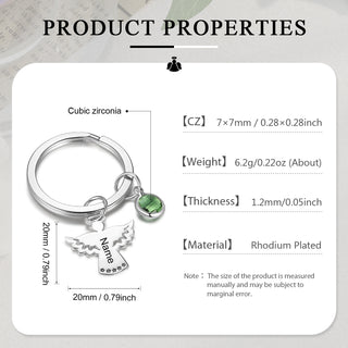 Custom Name Angel Keychain