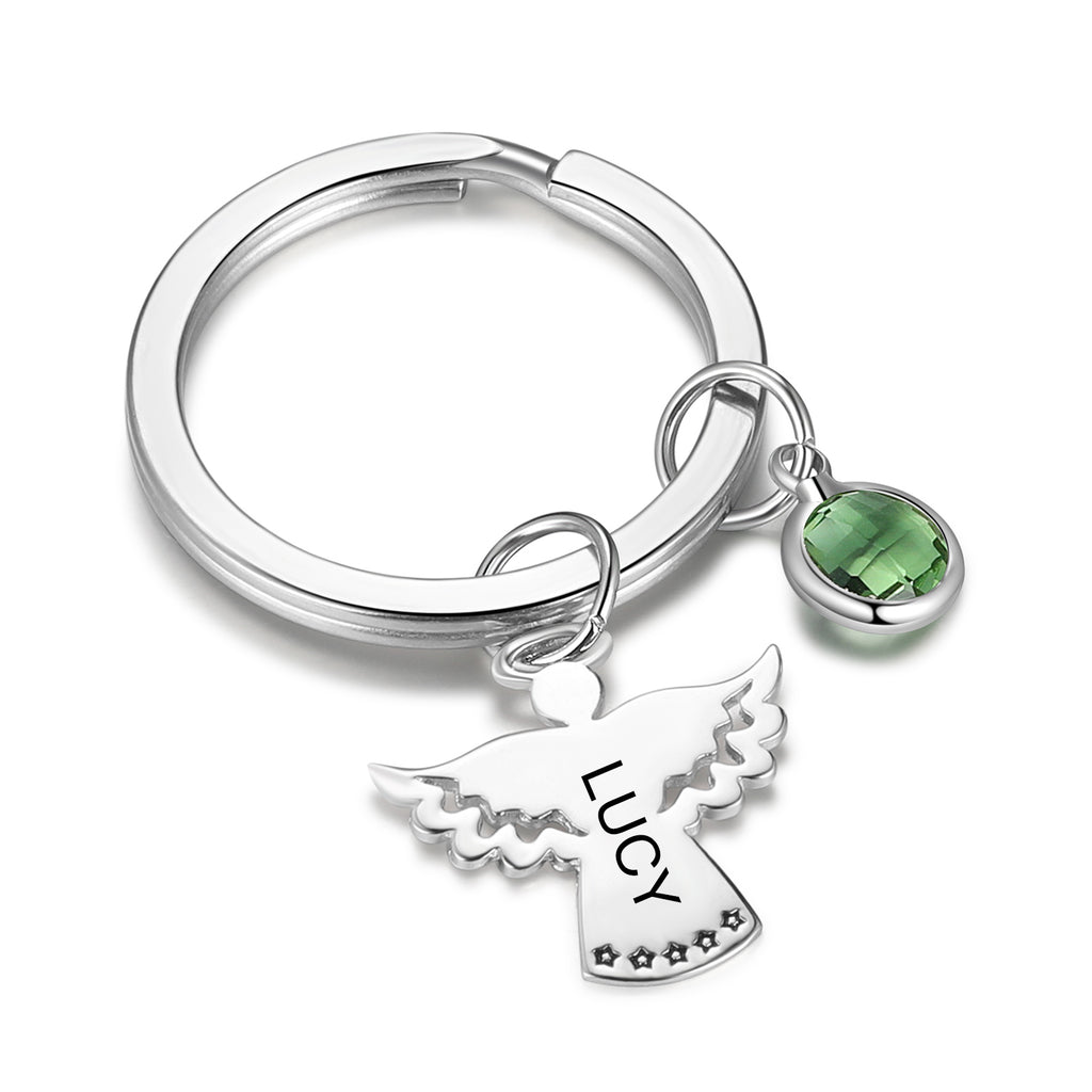 Custom Name Angel Keychain