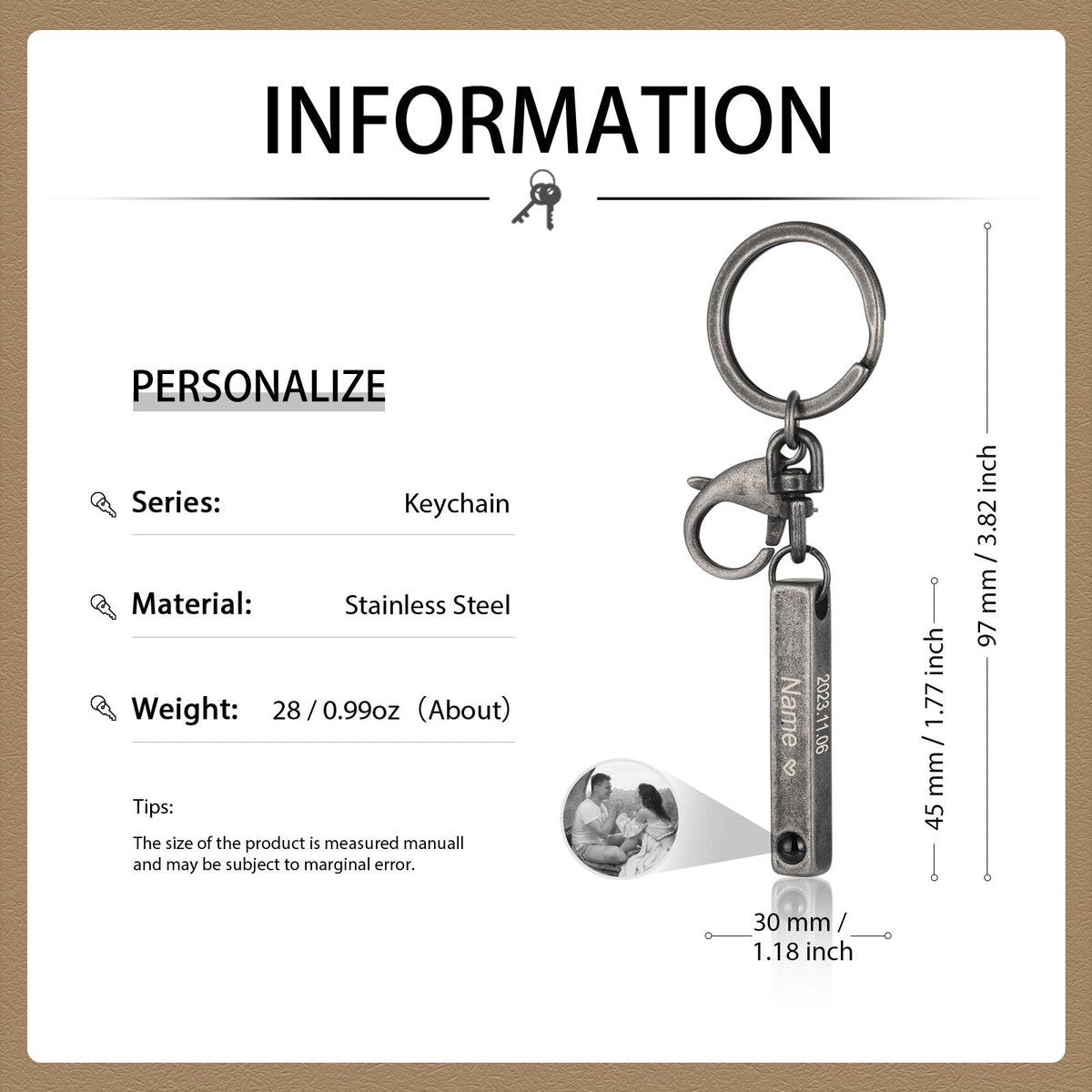 Custom Retro Projection Keychain