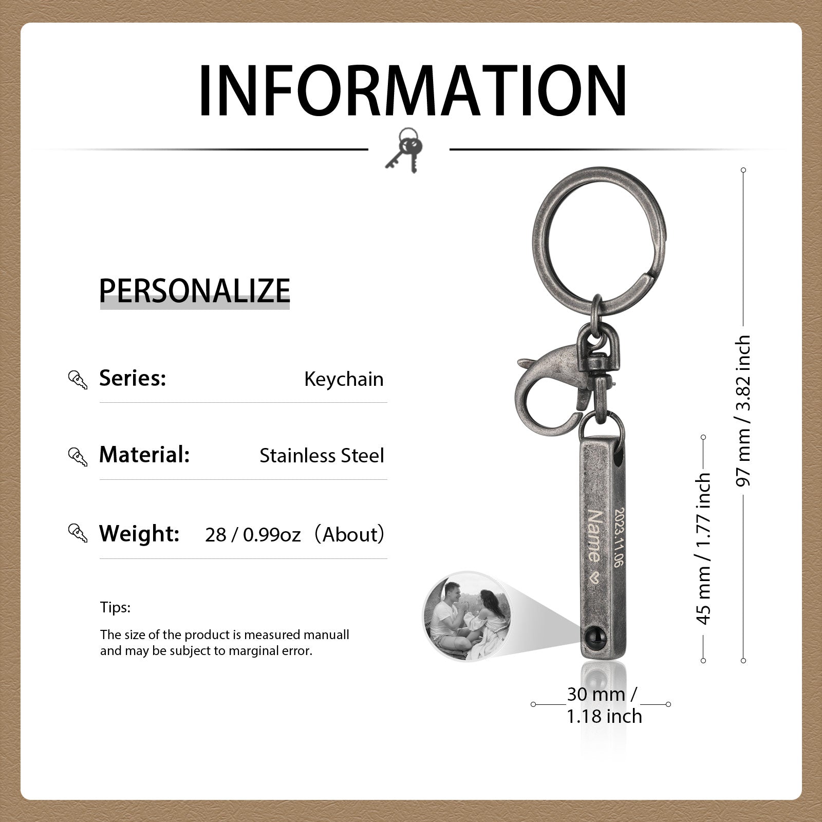 Custom Retro Projection Keychain