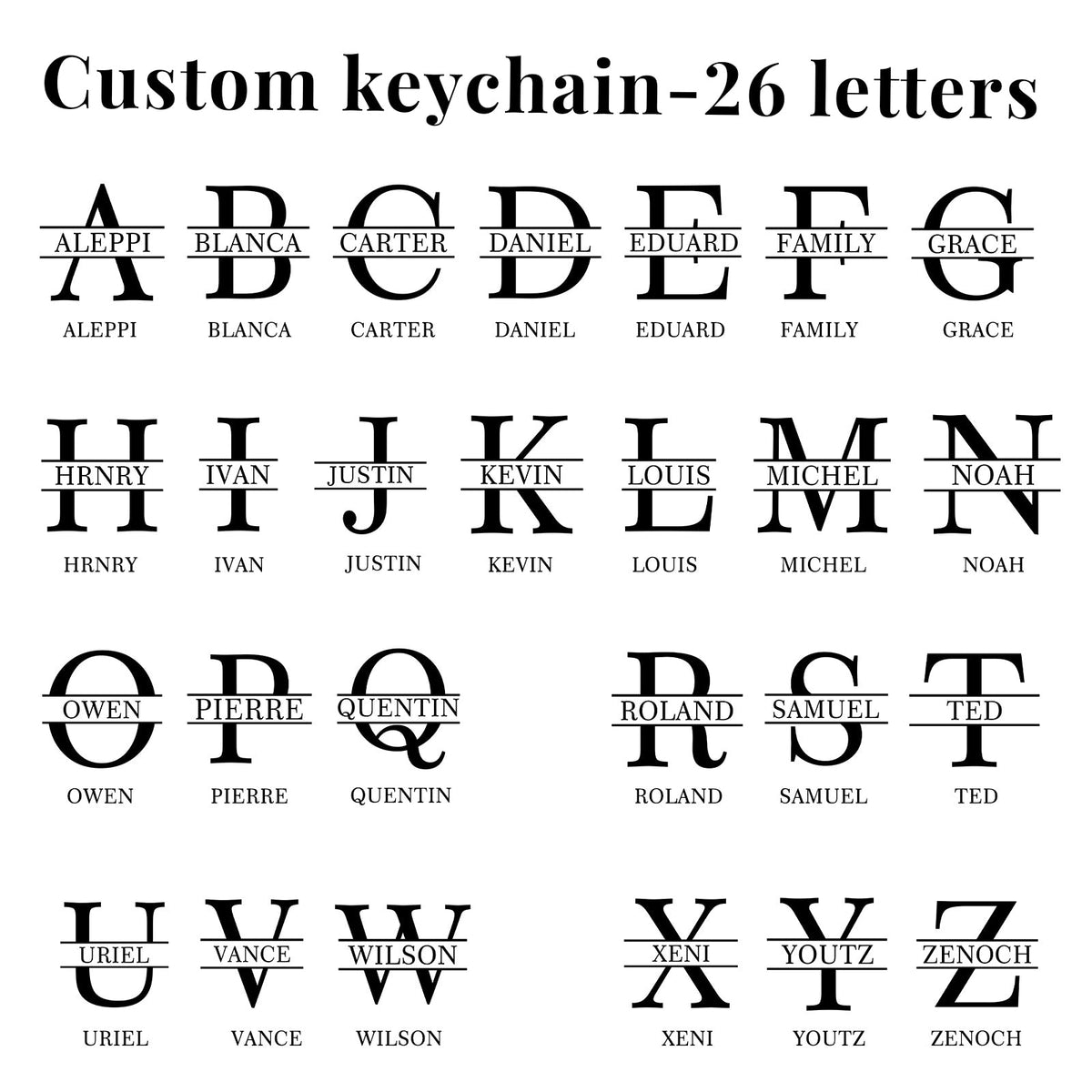 Custom Letter And Name Keychain