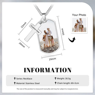 Custom Photo Cross Necklace